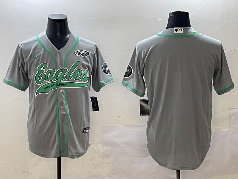 Men Philadelphia Eagles Blank Grey Jointly Name 2025 Nike Limited NFL Jersey style 8